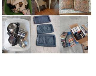 Pict 2 table pillows baby pots dog books