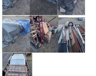 pict 20 wood ladder dollies 6 pallets covered up