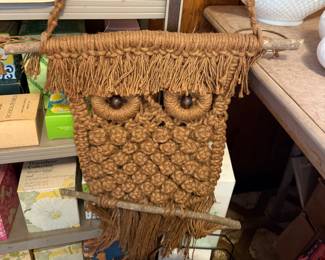 Vintage Macrame Owl