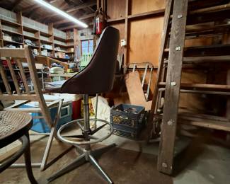 Vintage swivel chair, several project chairs also that need recaning or new seats.