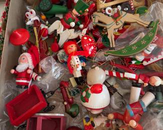 Some of the vintage Christmas ornaments 
