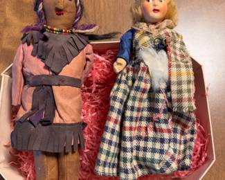 Native American handmade doll and Scottish doll
