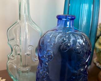 Various vintage glass vases