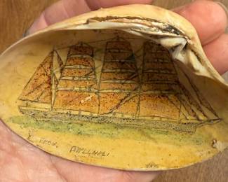Antique painted shell