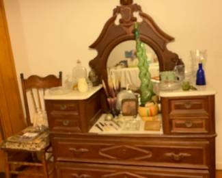 Antique dresser and mirror 