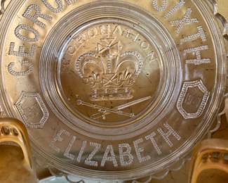 Coronation glass commemorative plate