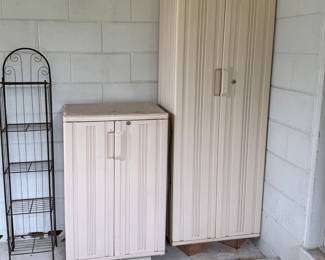 Storage lockers and plant shelf