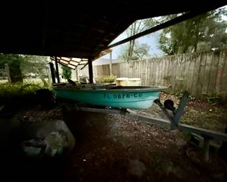 Skiff/ Jon boat on trailer