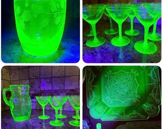 Uranium Glass. Bid on Hibid - local pickup in Pinellas Park, FL.