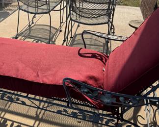 Patio table and chairs, lounger