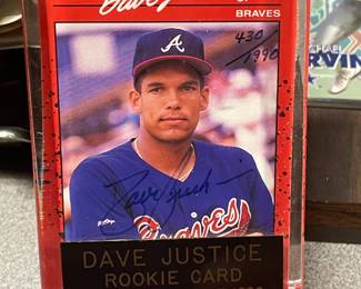 Signed Dave Justice rookie card