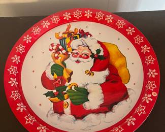 Vintage Santa Decorative Metal Tray