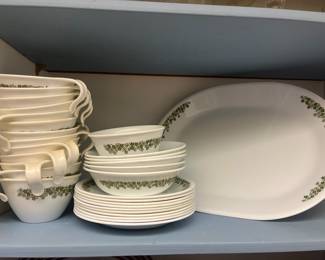 Corelle Spring Blossom Green Crazy Daisy Dishes