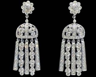 White Gold & Diamond Chandelier Earrings