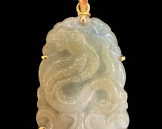 Jade Pendant set in 18k Gold