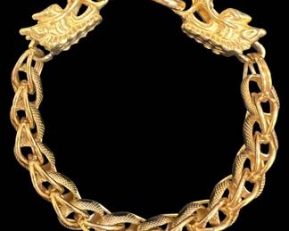 24k Yellow Gold Bracelet with Dragons