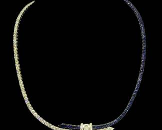 Sapphire & Diamond Tennis Necklace