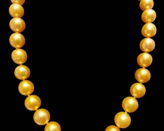 11-14mm Golden South Sea Pearl Necklace with 18k Gold Clasp