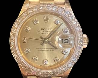 Yellow Gold Rolex with Diamond Bezel & Dial