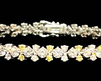 White Gold, Diamond & Yellow Diamond Bracelet