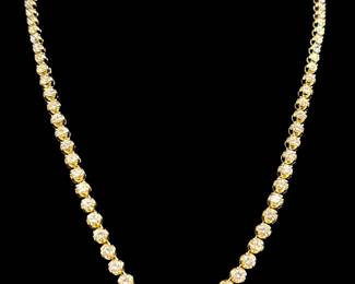 Yellow Gold & Diamond Tennis Necklace