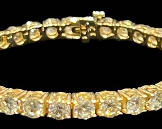 Yellow Gold & Diamond Tennis Bracelet
