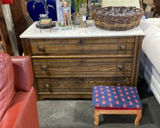 Vintage chest with marble top