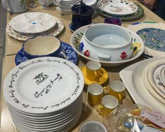 Lots of dishes and dining ware