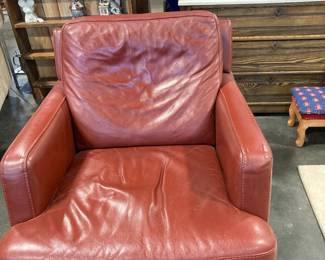 Leather swivel chair