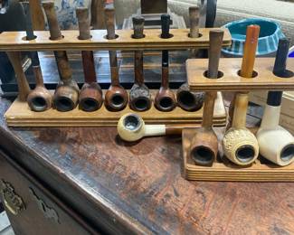 Smoking Pipe Collection in racks