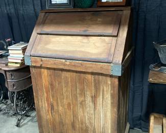 Vintage wood roll top cabinet