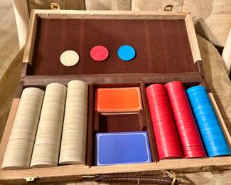 Bakelite vintage poker chip set $60