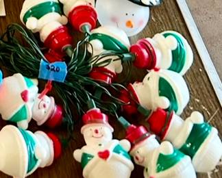 2 strands of Vintage snowman lights $20ea