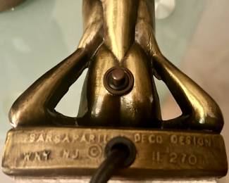 Vntg Sarsaparilla Deco Design #270 Nude Nymph Sculpture Legs In Air Electric Mic $75