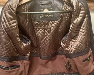 Vntg Andrew Marc New York Black Leather Bomber Jacket Men's Sz Medium Lined $150