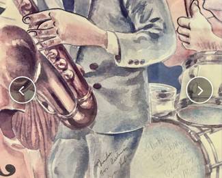 Signed Terry O. Luc Caricatures Chicago Jazz
38“ x 29 signed by musicians portrayed $550.