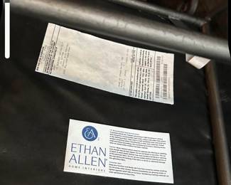 Ethan Allen 35wx21h Vanity Bench w/ upholstered Seat, pewter colored heavy metal frame $115