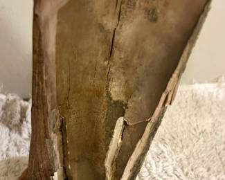 Scrimshaw walrus tusk 4.25w x 8.5h w/ 5” base $400