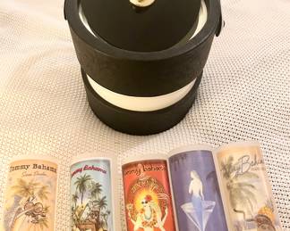 Tommy Bahama highball glasses $5ea
Vintage ice bucket $20