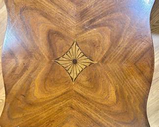 Burle Wood Pedestal 14sqx22”h Accent Table $75