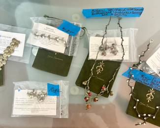 Michael Michaud Silver Seasons jewelry Sets
*PUSSY WILLOW Freshwater Pearl Twig Necklace Earrings $125
*Bittersweet necklace / earring Set $350
*Boxwood Freshwater Pearl Bracelet $125
*Waterlilies Bracelet $85