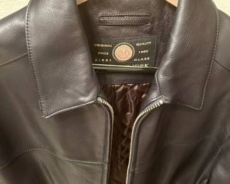 Vntg Andrew Marc New York Black Leather Bomber Jacket Men's Sz Medium Lined $150