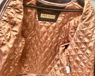 Vntg Andrew Marc New York Brown Leather Bomber Jacket Men's Sz Medium Lined $125