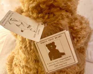 Deans collector club Rag Book Bear new with tags $100