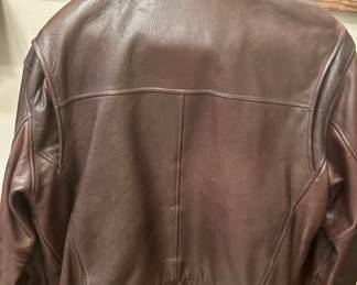 Vntg Andrew Marc New York Brown Leather Bomber Jacket Men's Sz Medium Lined $125