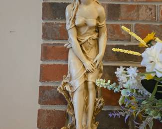 Vintage chalkware sculpture Le Ruisseau "The Stream" by Alexander Backer Co.