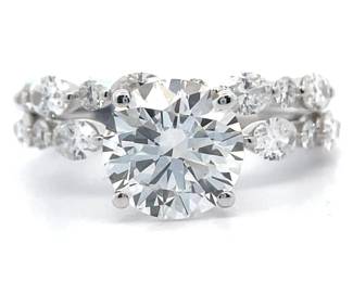 4 Carat Diamond Engagement & Wedding 2-Piece Bridal Ring Set in 14k White Gold