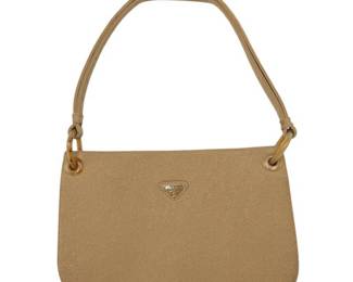 Prada Cleo Cloth Shoulder Bag in Beige