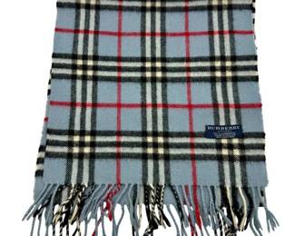 Burberry Blue Check 100% Lambswool Scarf
