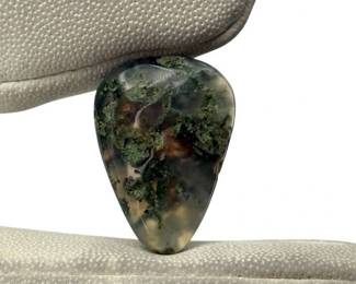 12.84 Carat Natural Moss Agate (Teardrop Cabochon)